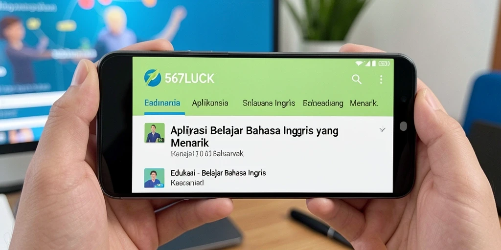 Tampilan antarmuka aplikasi 567LUCK untuk belajar Bahasa Inggris.