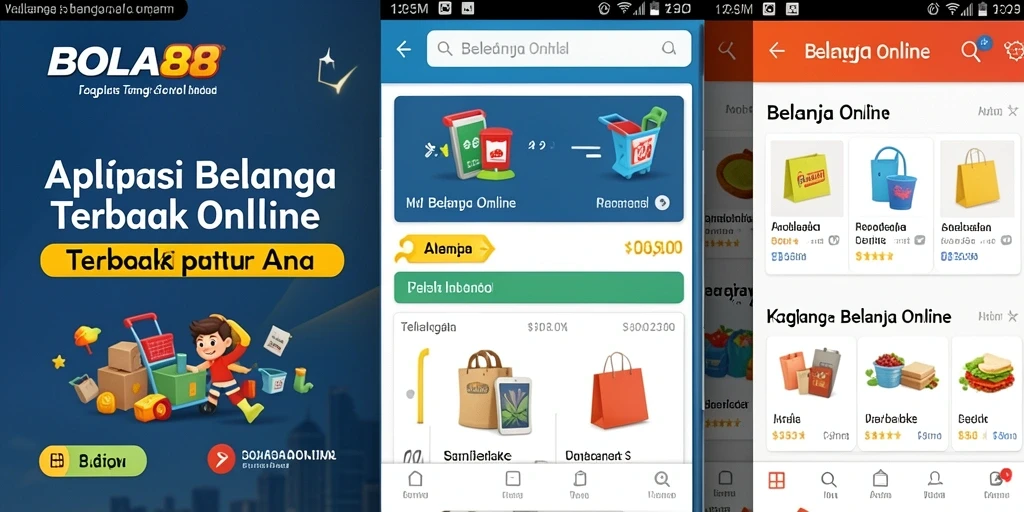 Tampilan antarmuka aplikasi BOLA88 yang memudahkan belanja online.