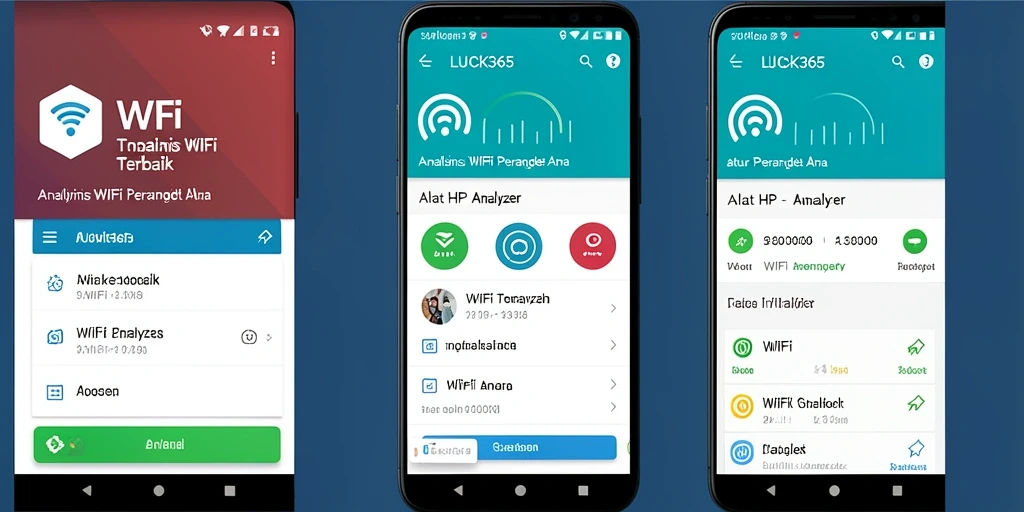 Antarmuka LUCK365 menampilkan analisis jaringan WiFi yang informatif dan interaktif.