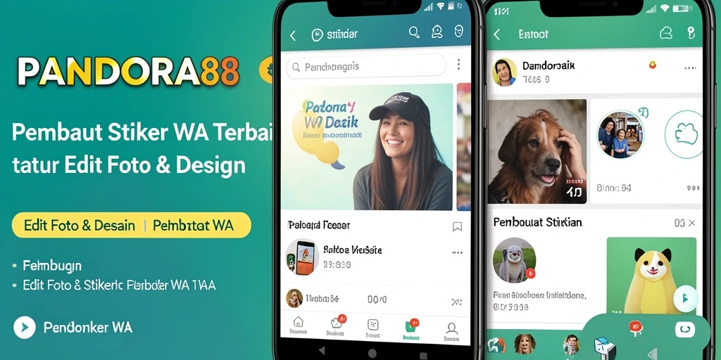 Antarmuka PANDORA88 yang memudahkan pembuatan stiker WhatsApp.