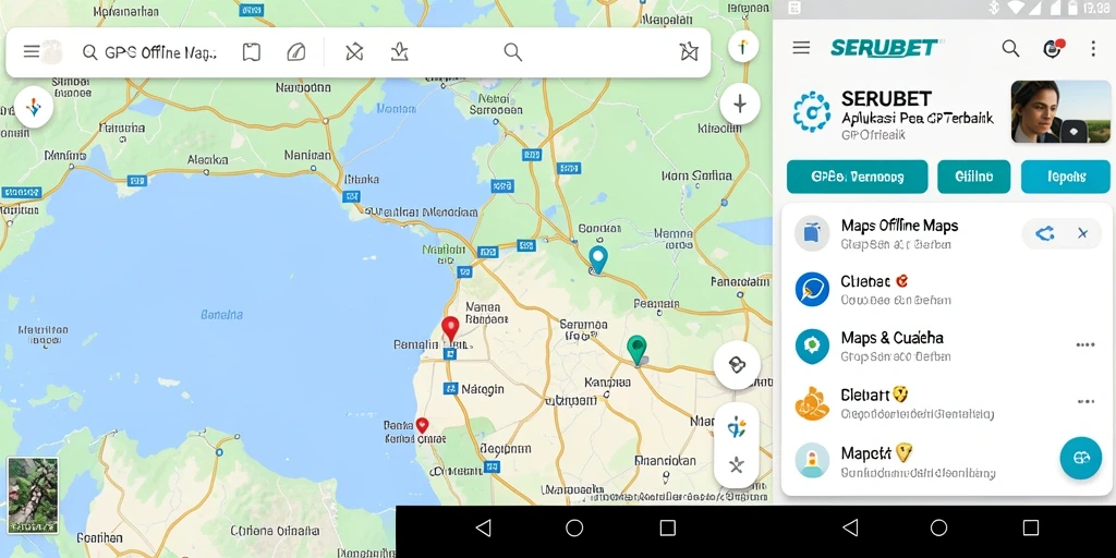 Antarmuka modern SERUBET menampilkan peta GPS offline yang intuitif.