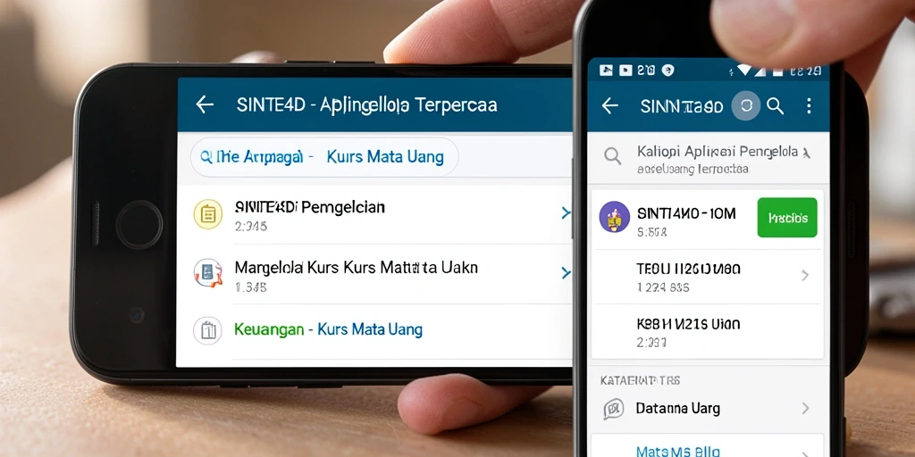 Tampilan antarmuka SINTE4D untuk kurs mata uang yang informatif.