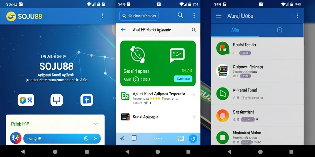 Antarmuka pengguna aplikasi Kunci Aplikasi SOJU88 yang simpel dan modern.