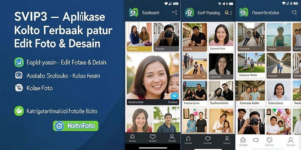 Antarmuka SVIP3 yang sederhana untuk membuat kolase foto.