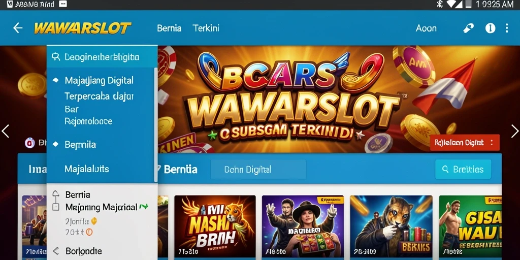 Antarmuka sederhana dan informatif dari aplikasi Majalah Digital WAWARSLOT.